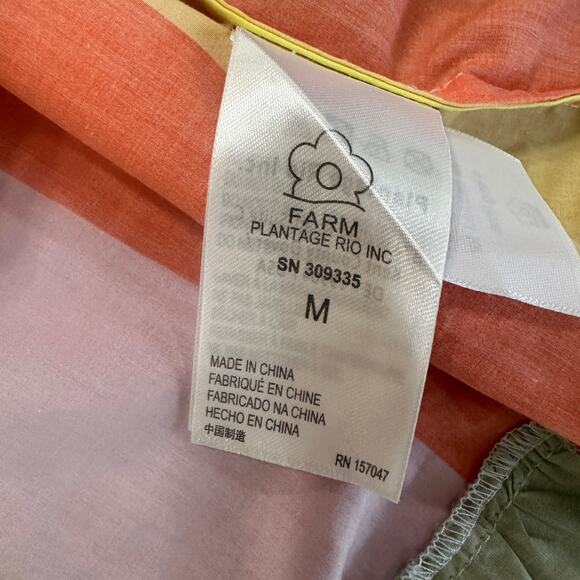 Farm Rio Striped Colorful Tiered Smocked Top Midi Dress, Beaded Tassels, Medium - Picture 11 of 14